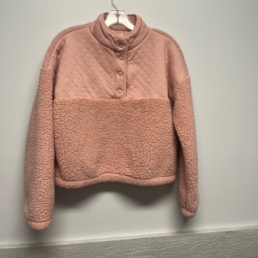 Girls Plus 20.5 Pop Over Sherpa Top